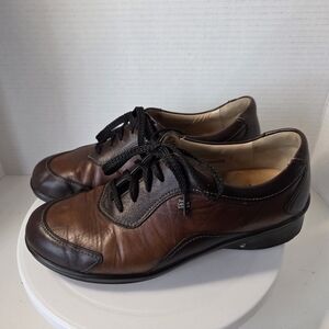 Finn Comfort Women's Two Tone Brown Leather Oxford Shoes Size 7.5